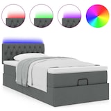 thumbnail of vidaXL Ottomane Bett mit Matratze & LEDs Dunkelgrau 80x200 cm Stoff