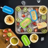 thumbnail of Relaxdays Eisformen 10er Set, Silikon, Formen für Eis am Stiel, BPA-frei, Stieleisformen, Wassereisformen, blau/grün