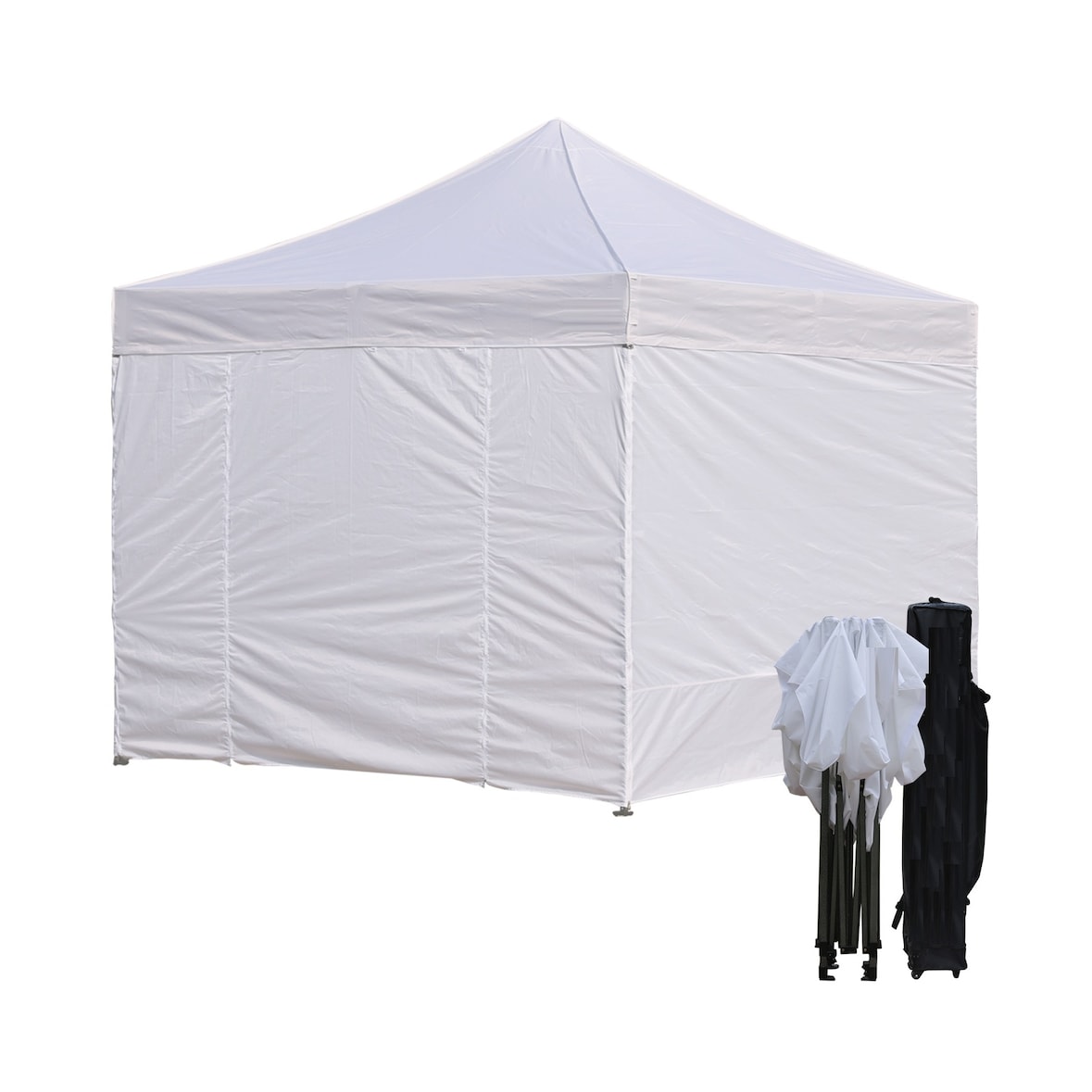 Gazebo 3x3 m bianco acciaio con laterali