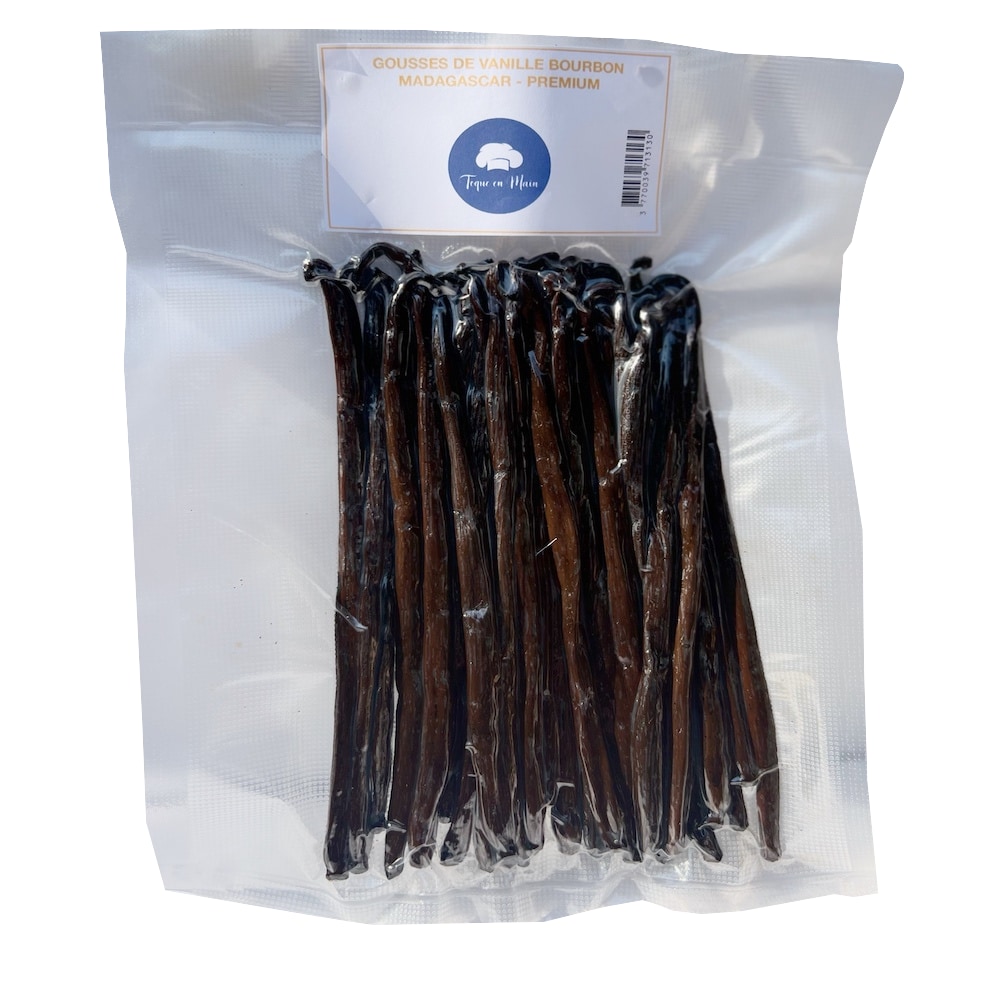 Gousses de Vanille Bourbon de Madagascar - 250 grammes - 17 cm - Taille XL - Planifolia - Qualité Premium - 100% Naturelles - Pâtisseries et Desserts