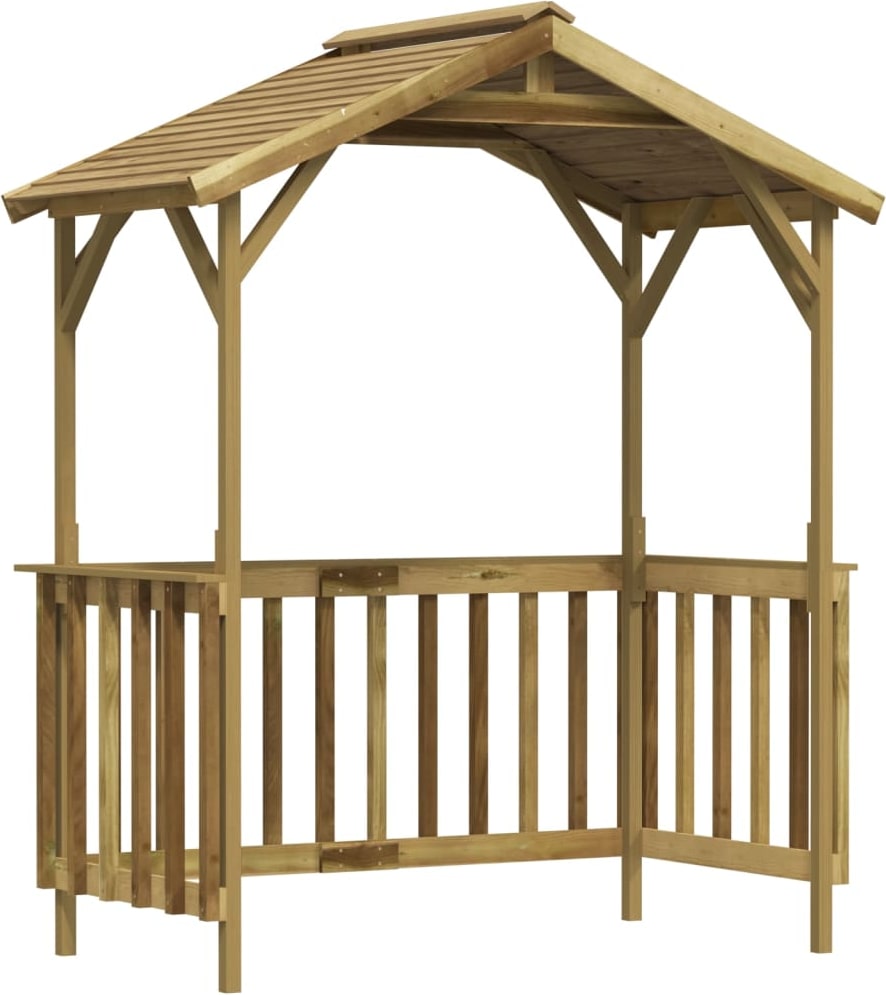 Helloshop26 - Refugio para barbacoa 163,5 x 93 x 210 cm Madera de pino impregnada verde 02_0022159