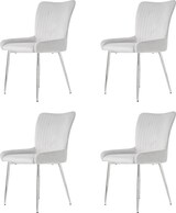 thumbnail of Polsterstuhl Samt Grau mit Metallbeinen, 4er-Set, Lounge-Esszimmerstuhl, belastbar bis 150 kg, einfache Montage