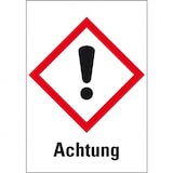 thumbnail of Aufkleber I Gefahrensymbol Ausrufezeichen GHS 07, Achtung, Folie, 52x74mm, GHS-Verordnung