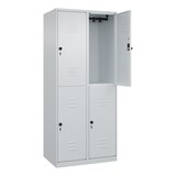 thumbnail of C+P Spind Classic PLUS, 4 Abteile, HxBxT 185x80x50cm, Sicherheitsdrehriegel, Hellgrau/Hellgrau von PROREGAL