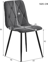 thumbnail of Merax Esszimmerstühle (4-st), 4-Sätze gepolsterter Stuhl Design Stühle, Twill Leinen Esszimmerstühle, Leinen Metallrahmen Sitze, Dunkelgrau