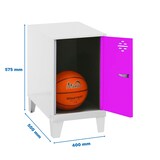 thumbnail of Metallschrank mini zerlegt WEISS/ROSE 575x400x500 mm (Höhe x Länge x Breite)