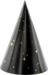 thumbnail of 6 Hüte `Happy New Year` schwarz gold