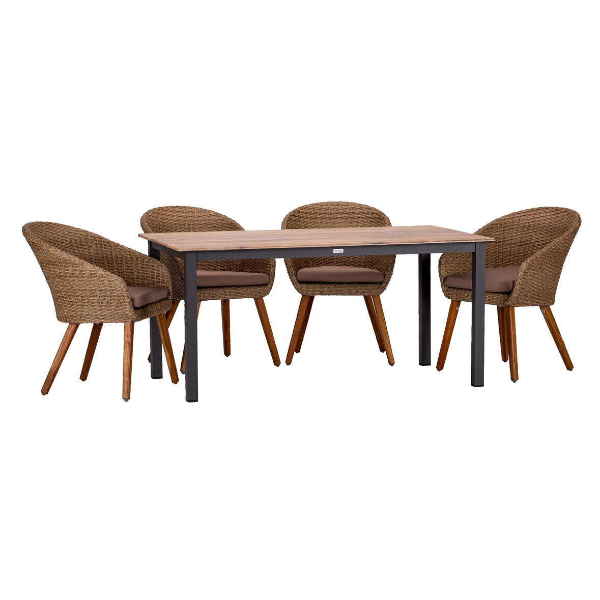 acamp Tischgruppe 4x Atacama 1x Acaplan 160x90cm anthrazit -cherry