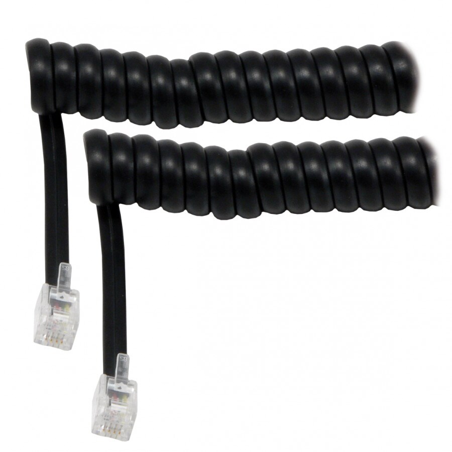 MCL - Câble RJ09 (4P/4C) mâle en  spirale - 2,10m