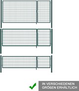thumbnail of Gartentor Zauntor Einfahrtstor Stabmattenzaun Doppelflügel Grün 1600 x 3500 mm