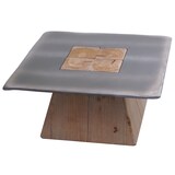 thumbnail of Tavolino HWC-L76, tavolino da salotto, legno massiccio industriale MVG, 60x60cm naturale con aspetto metallico