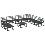 thumbnail of vidaXL Gartensofa-set mit Kissen 11 pcs Schwarz Aluminium
