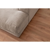 thumbnail of KAWOLA Sofá extra ancho MADELINE con bandeja de madera natural para reposabrazos Cord taupe