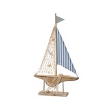 thumbnail of Segelboot Deko Maritim 43x24cm Holz Dekofigur Segelschiff Holzboot Schiff Boot Aufsteller Tischdeko Meeresdeko Maritime Natur Weiß Blau
