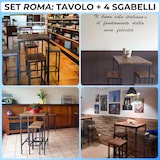 thumbnail of Set Tavolo Bar Quadrato Alto 110 cm e 4 Sgabelli Marrone Noce Mod. ROMA adatto da interno o esterno sotto gazebo tenda by Yelloo