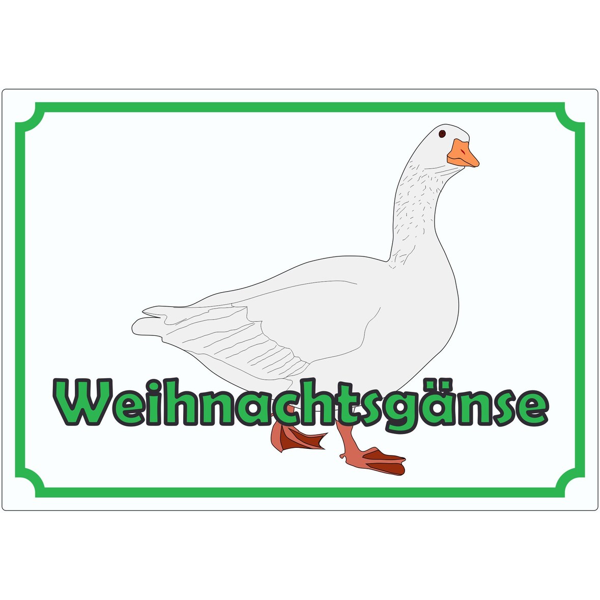 Werbeaufkleber Weihnachtsgans Aufkleber A9 (37x52mm)
