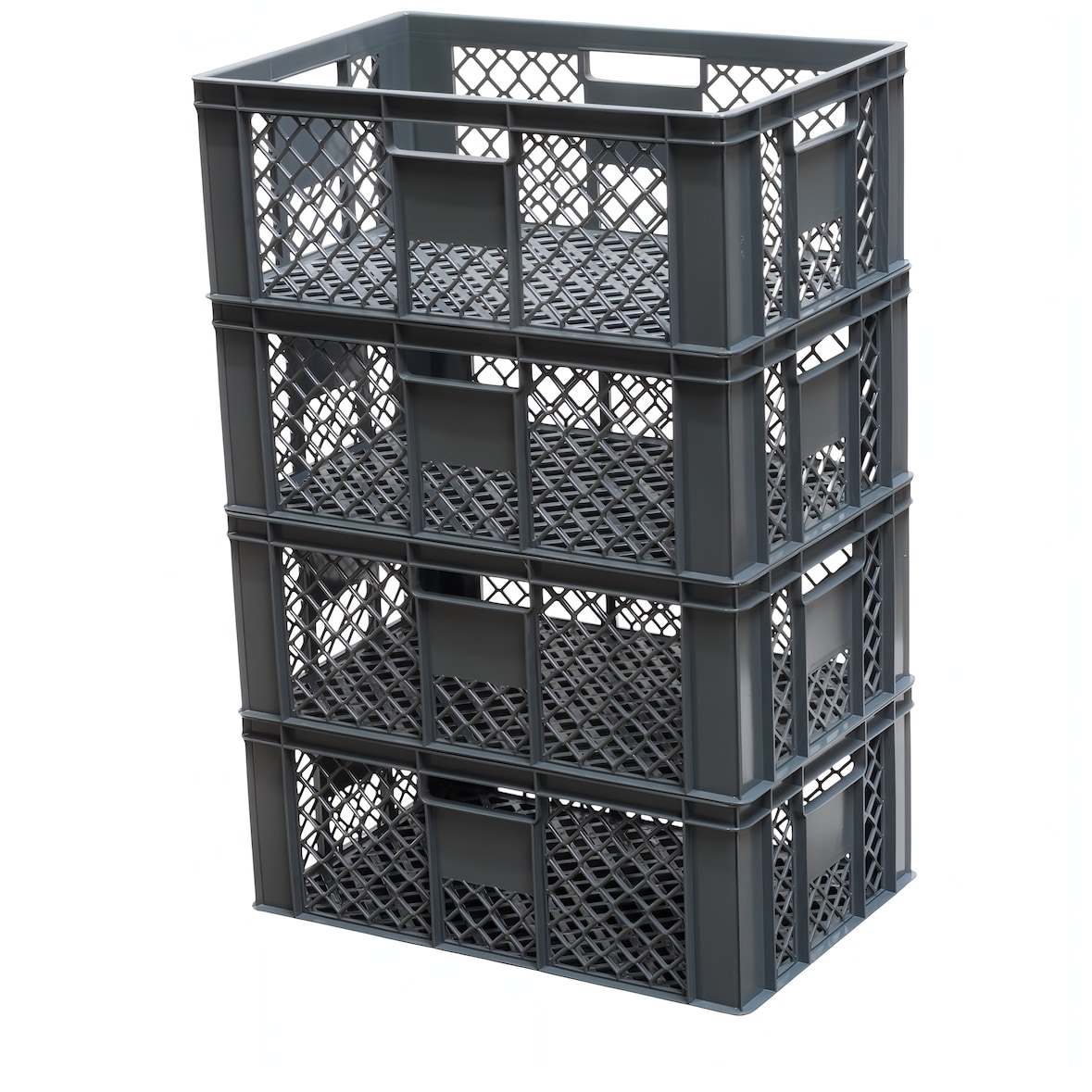 4 Stück Bäckerkisten / Brotkisten 600 x 400 x 230 mm in Grau