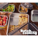 thumbnail of PIKA | Lot de 5 boites alimentaires en inox |1x 5000ml + 2x 1300ml + 2x 650ml | Spécial Batch cooking | Compatible au micro-ondes, four, congélateur |