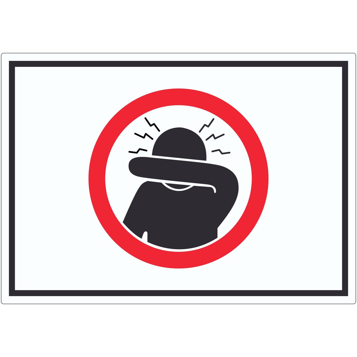 Husten und Niesetikette beachten Symbol Aufkleber A3 (297x420mm)