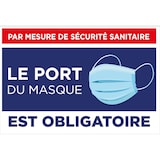 thumbnail of BEQUET Pancarte 30x20cm Port du masque obligatoire+2 adhésifs au dos
