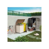 thumbnail of Rangement Poubelle 1500L - Cache Poubelle de Tri Polypropylène Ecru Taupe - Coffre de jardin Verrouillable par Cadenas