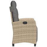thumbnail of vidaXL Tuinstoel verstelbaar met voetensteun poly rattan gemengd beige