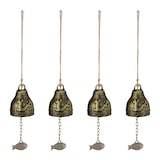 thumbnail of Relaxdays Windspiel Glocken, 4er Set, Feng Shui Glockenspiel, Phönix & Drache Motiv, Garten, Metall, Klangspiel, gold