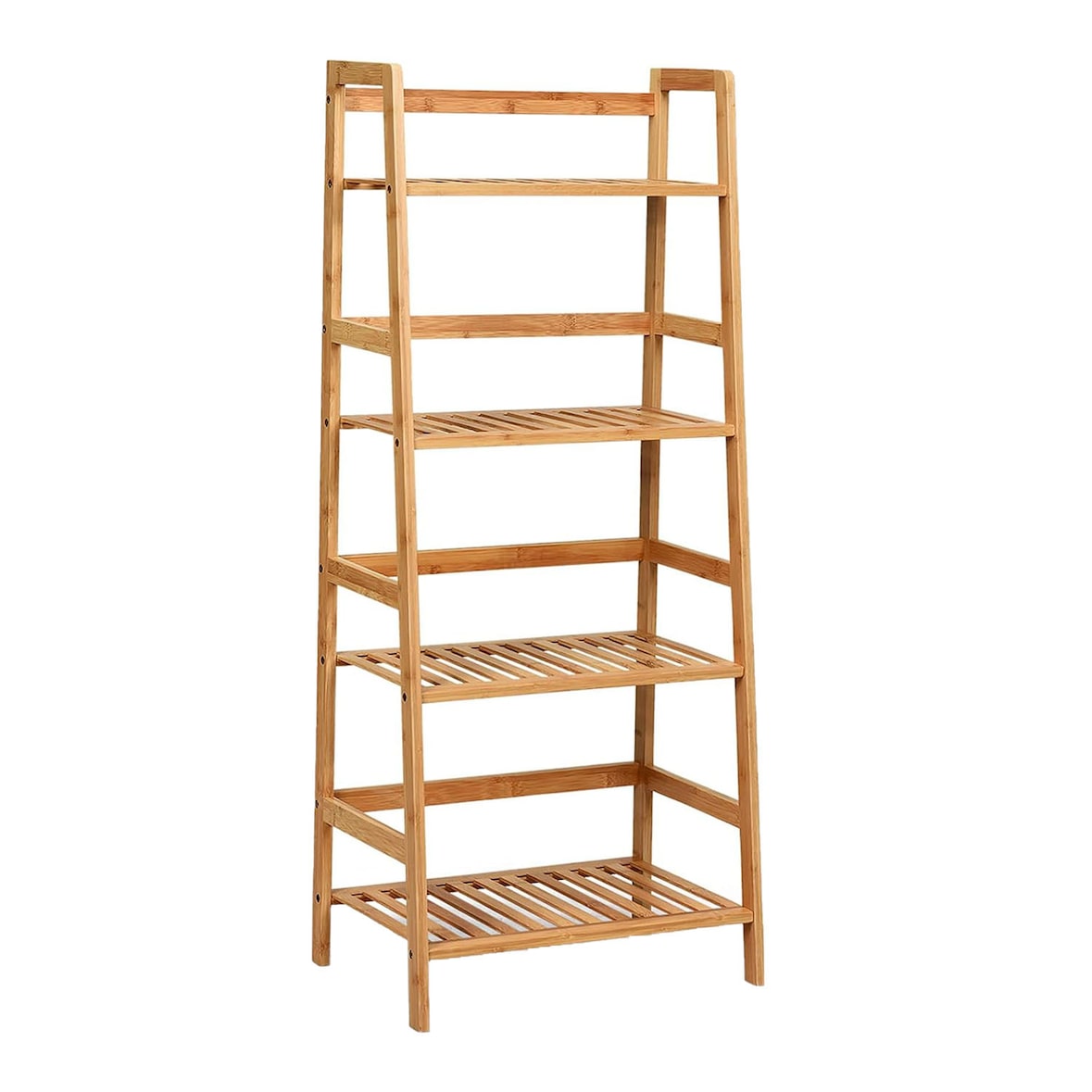 COSTWAY Scaffale a 4 ripiani, libreria in legno, scaffale a scala, scaffale per piante, scaffale da balcone