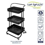 thumbnail of San Ignacio  KINVARA- Carrello organizer a 3 ripiani 86x42x35 cm Nero