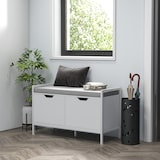 thumbnail of Banco zapatero mueble zapatero con asiento cojín extraíble para 4 pares de zapatos banco zapatero para entrada recibidor pasillo 84x35x50 cm blanco