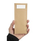 thumbnail of Bestecktaschen aus Kraftpapier mit weißer Serviette (500er-Packung) - Europochette