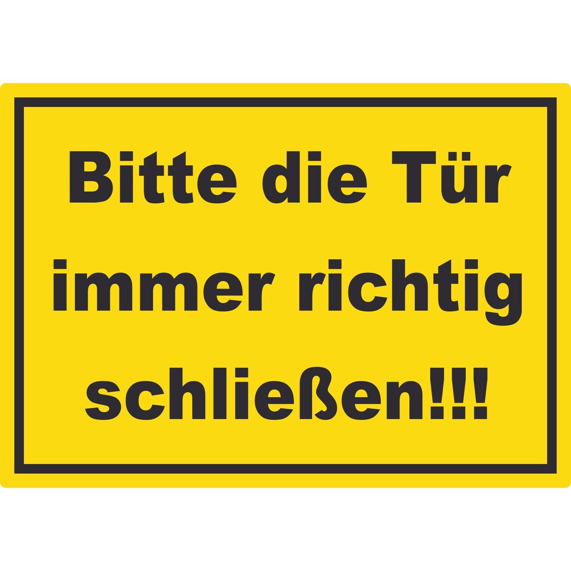 Aufkleber Bitte die Tür immer richtig gelb-schwarz A8 (52x74mm)