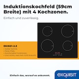 thumbnail of Exquisit Kochfeld EKI 601-2.3 | Induktion | Touch Control | 4 Kochstellen | Rahmenlos | 7000 W