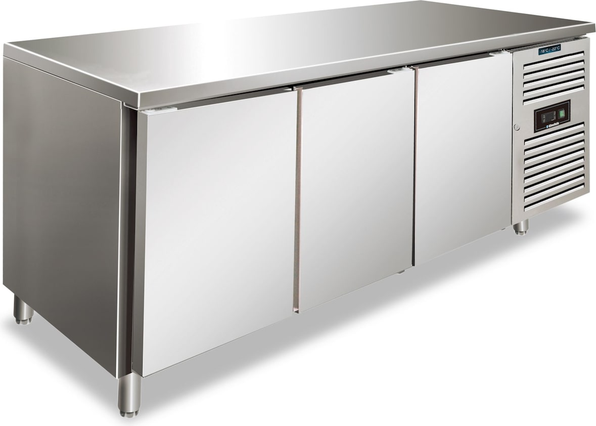 KLIMAITALIA Edelst.-Kühltisch 3 Türen. Klasse B tropisiert. Abtau auto. T° -2°C/+8°C. Dim. LxWxH 179,5x60x86 cm. SNACK3100TNF