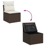 thumbnail of vidaXL 9-teiliges Garten-Sofa-Set mit Kissen in Braun aus Poly Rattan