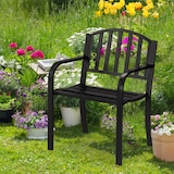 thumbnail of Relaxdays Gartenstuhl, Gartensessel mit Armlehnen, extra breit, modernes Design, Stahl, HBT: 82 x 60 x 48,5 cm, schwarz