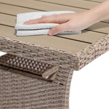 thumbnail of CASARIA® Polyrattan Gartentisch WPC 190x90x75cm creme