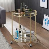 thumbnail of FineBuy Servierwagen Gold Ø 57cm Beistelltisch Teewagen Rollen Küchenwagen
