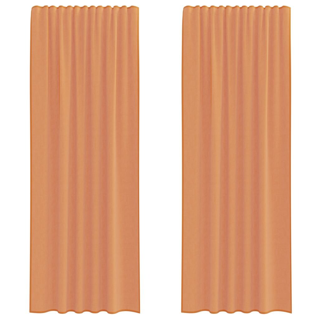 vidaXL Voile Vorhänge mit Stangentaschen 2 Stk. Terrakotta
