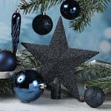 thumbnail of Christbaumkugeln Weihnachtskugeln mit Stern Baumspitze blau 33 Stück