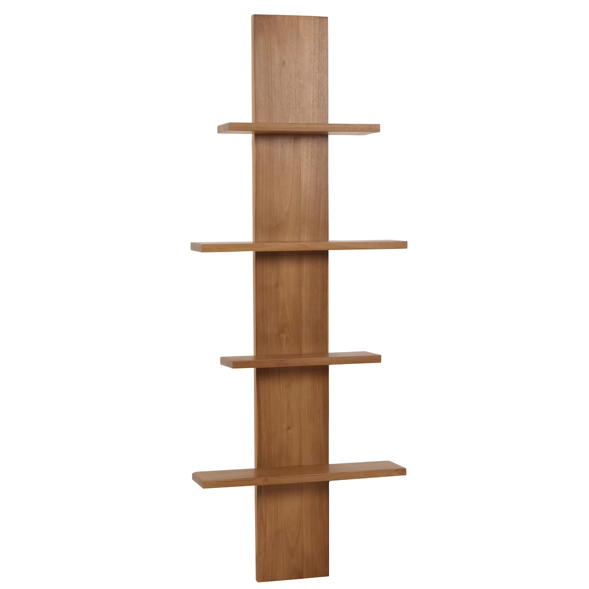 Teak-Wandregal HWC-M72, Badregal Hängeregal Regal, hochwertiges B-Grade-Teak (Kernholz, 20-30 Jahre), 51x56x15cm