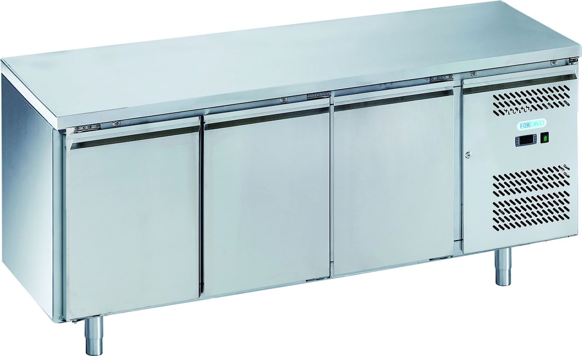 ForCold by FIMAR 3-türiger Kühltisch. Automatisches Auftauen. Temperatur -2°C/+8°C.  Messen 179,5x60x85 cm (h). ForCold-Modell G-SNACK3100TN-FC