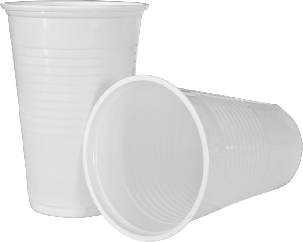 100 Becher Plastikbecher Kunststoff weiß, 0,2l, PP