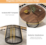 thumbnail of Esstisch rund 80x80x76 cm Walnuss+Schwarz MDF Tischplatte Metallbeine mit verstellbaren Füßen, stabiler Küchentisch für Esszimmer Wohnzimmer Büro