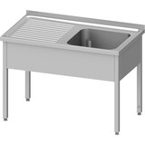 thumbnail of Stalgast Edelstahl Spültisch ohne Grundboden 1400x700x850 mm, mit einem Becken rechts, mit Aufkantung, verschweißt