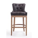 thumbnail of Taburete Lakewood Cuero Aútentico & Madera Clara Marrón