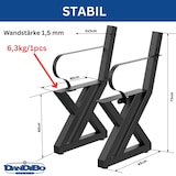 thumbnail of DanDiBo 2x Bankgestell mit Lehne Metall Schwarz Set DIY Bank Füße Bankkufen Bankbeine 96670 Sitzgestell für Gartenbank Robust Stabil