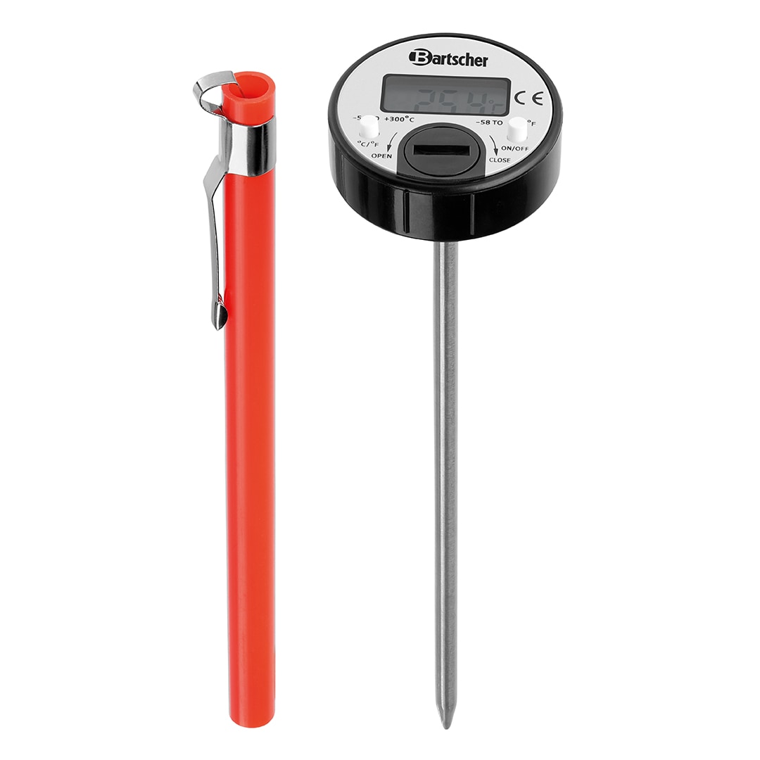 Thermometer D3000 KTP RVS/Kunststof | Incl. beschermingskap & 1 batterij | 34x34x160(h)mm