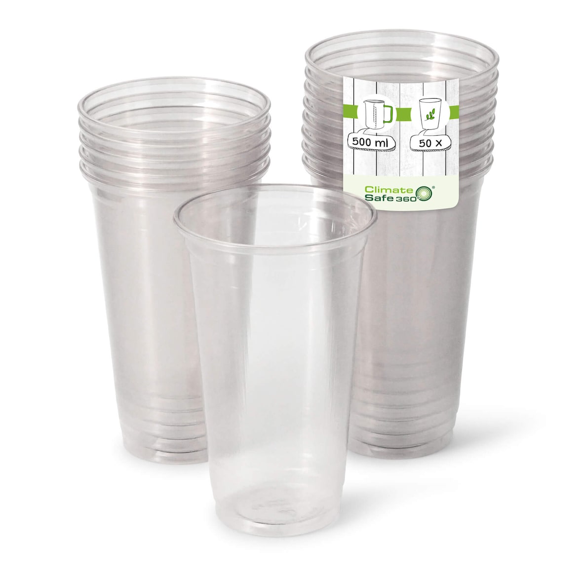 greenbox - rPET-Klarbecher 500 ml / 20 oz, Ø 95 mm, 50 St.