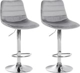 thumbnail of 2er Set Barhocker Lex Samt grau/chrom